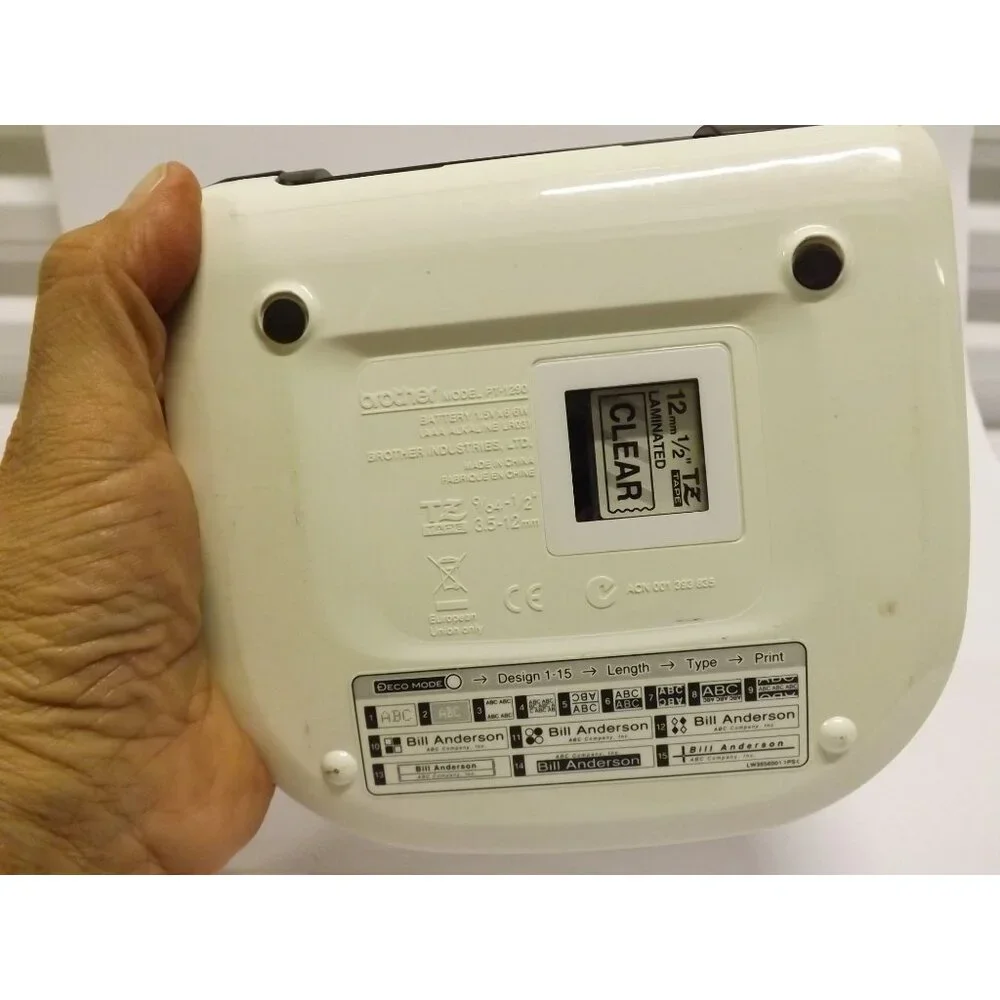 Brother P-Touch PT-1290 Label Maker With Deco Mode & 12mm Tape Battery Operated